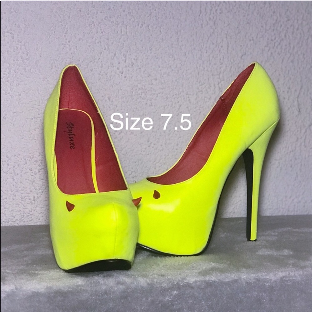Neon Yellow Heels
